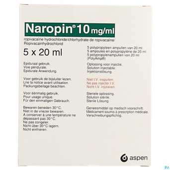 Naropin 10,0mg/ml amp  5x 20ml