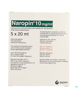 Naropin 10,0mg/ml amp  5x 20ml