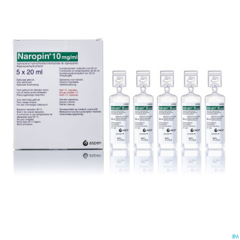 Naropin 10,0mg/ml amp  5x 20ml