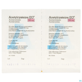 Acetylcysteine eg sach 10x600mg