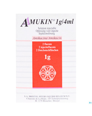 Amukin fl inj 2 x 1g/4ml