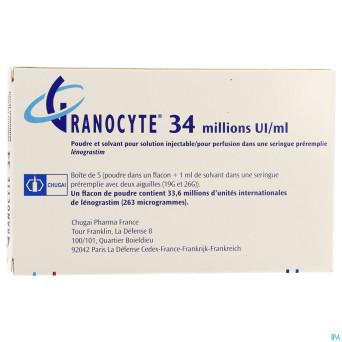 Granocyte  34 5fl sc/iv 33,6m.ui/ie