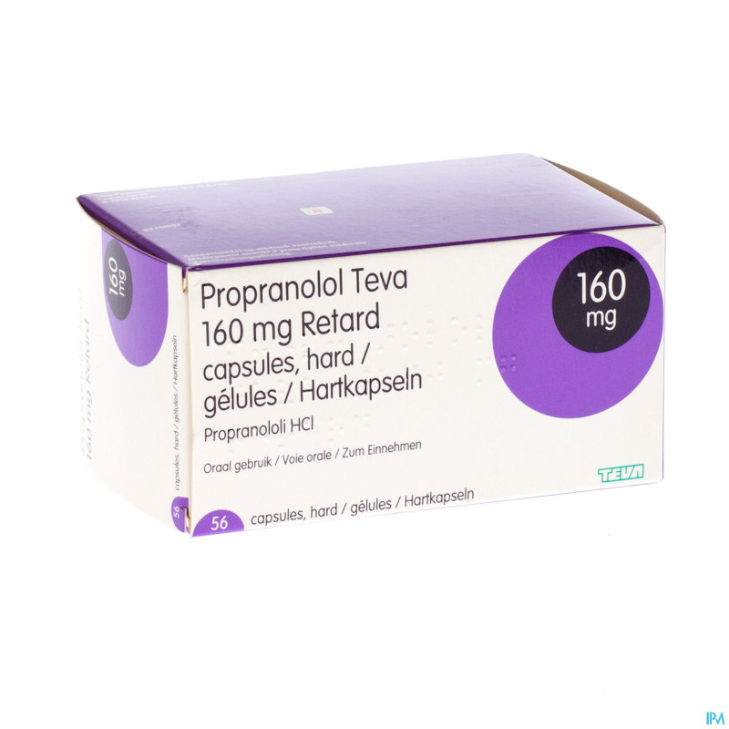 Propranolol teva retard caps 56 x 160 mg