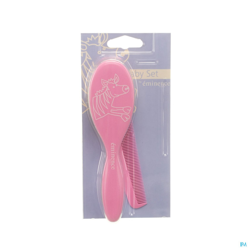 Appeg brosse+peigne pure soie rose