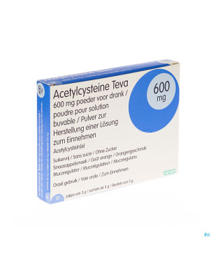 Acetylcysteine teva 600mg pdr sach 10 x 600mg