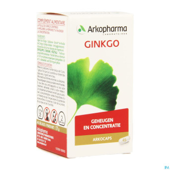 Arkogelules ginkgo biloba vegetal    45