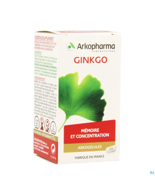 Arkogelules ginkgo biloba vegetal    45