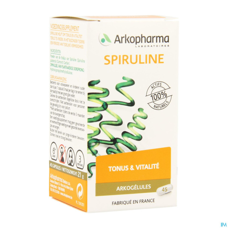 Arkogelules spiruline vegetal    45