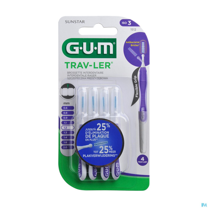 Gum proxabrush travel cyl. xfine    4    1512