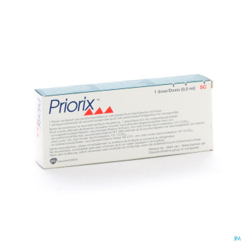 Priorix 1 dos inj + solv sc/im 0,5 ml