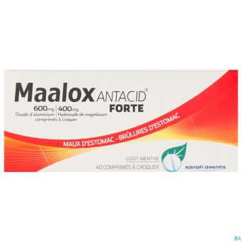 Maalox antacid forte 600/400 comp 40