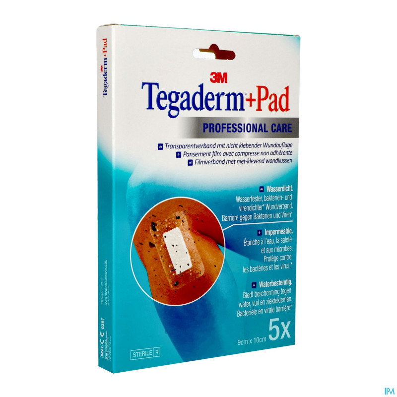 Tegaderm + pad 3m transp steril  9cmx10cm  5 3586p