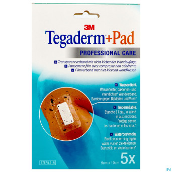 Tegaderm + pad 3m transp steril  9cmx10cm  5 3586p