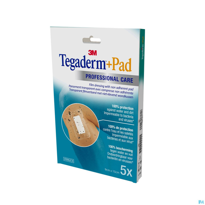 Tegaderm + pad 3m transp steril  9cmx15cm  5 3589p