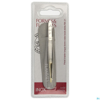 Formes&flammes  21 pince epil crabe longue dore