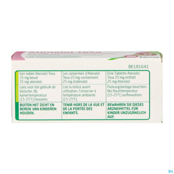 Atenolol teva comp enrob 60x 25mg