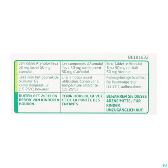Atenolol teva comp enrob 60x 50mg