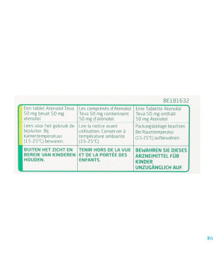 Atenolol teva comp enrob 60x 50mg