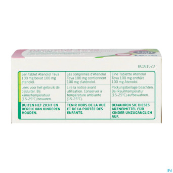 Atenolol teva comp enrob 60x100mg