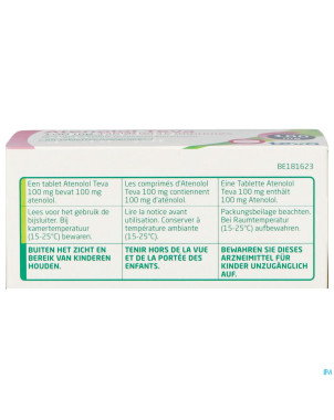 Atenolol teva comp enrob 60x100mg
