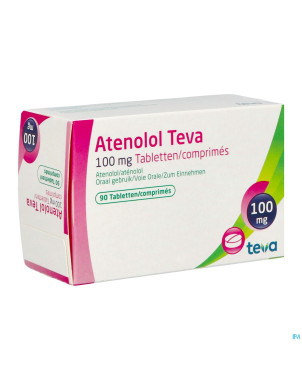 Atenolol teva comp enrob 90x100mg