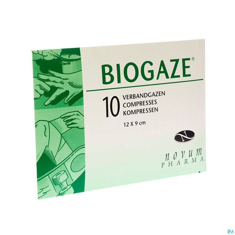 Biogaze compresse grasse 9x12cm 10