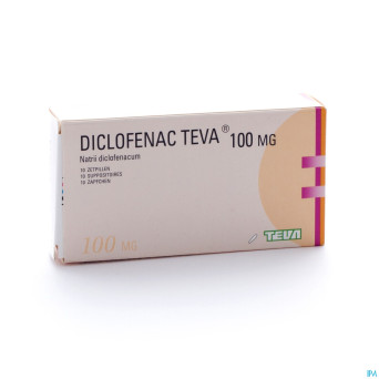 Diclofenac teva supp 10 x 100 mg