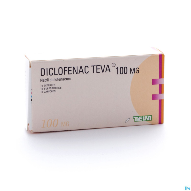 Diclofenac teva supp 10 x 100 mg