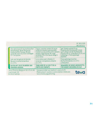 Morphine teva  60 comp 30x 60mg