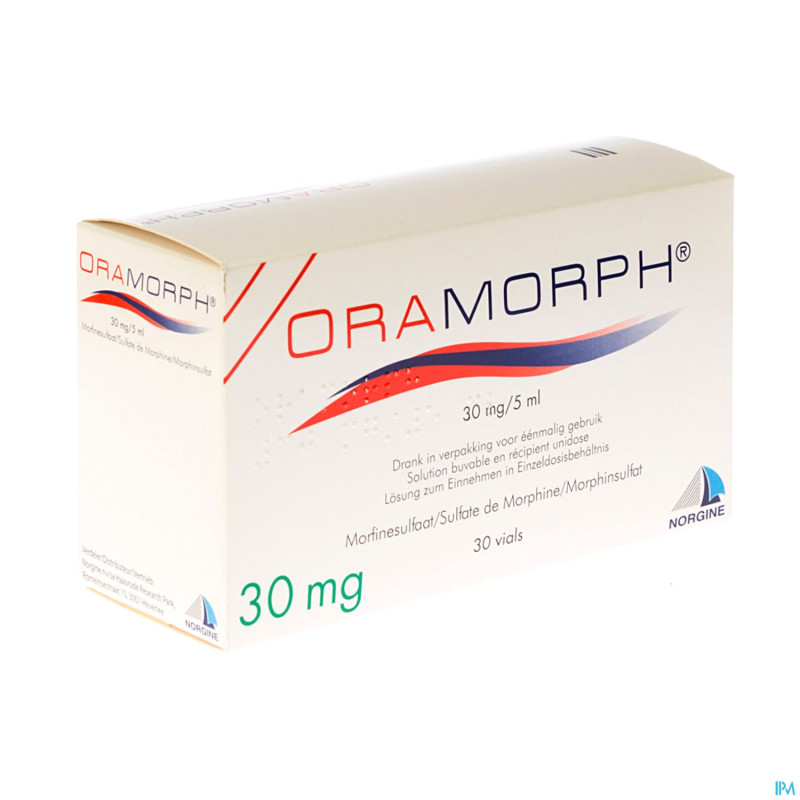 Oramorph 30 mg/5 ml sol orale unidose 30 vials