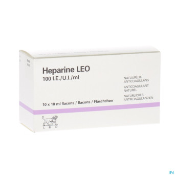 Heparine leo 100 ie/ml fl 10x10ml