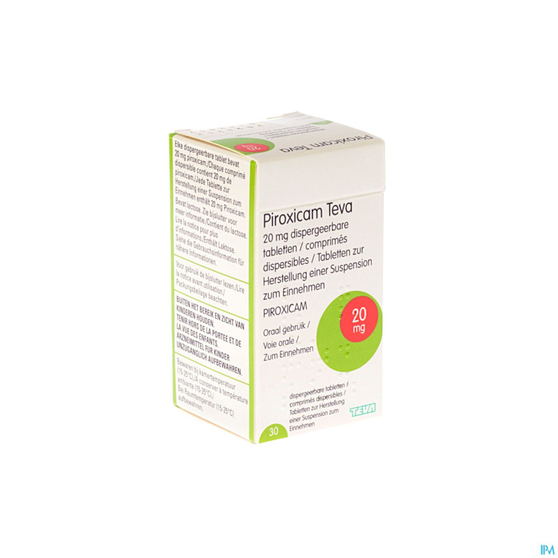 Piroxicam teva comp disp 30 x 20 mg