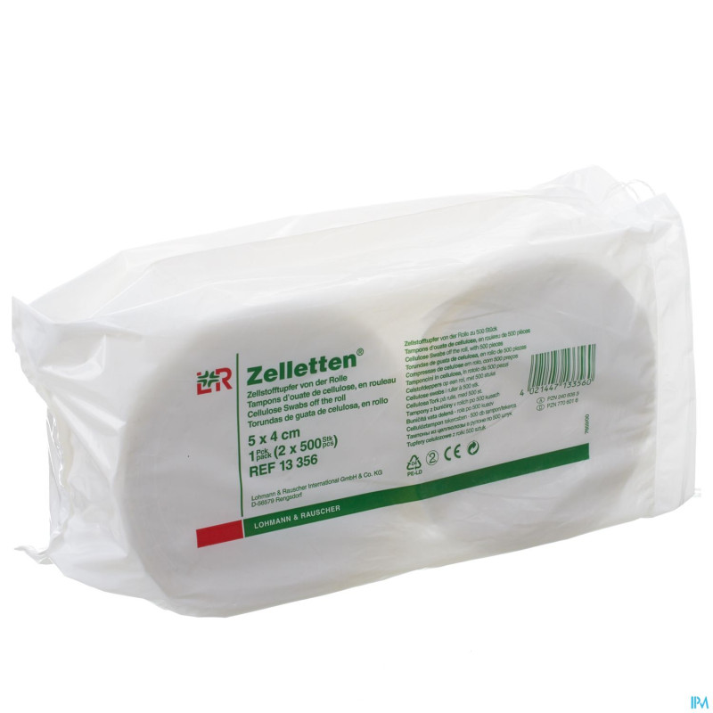 Zelletten tampon cellulose    5x4cm 500x2 13356