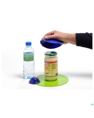 Ouvre-bocal bleu metalique    dycem