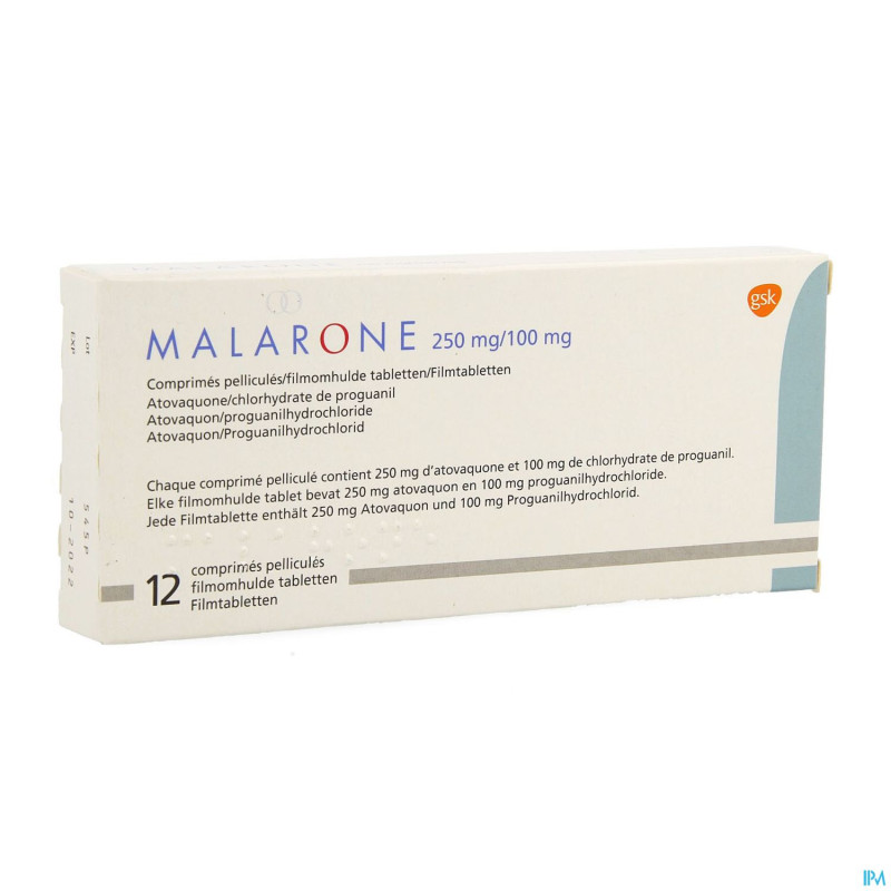 Malarone tabl 12 x 250 mg/100 mg