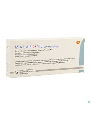 Malarone tabl 12 x 250 mg/100 mg