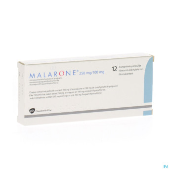Malarone tabl 12 x 250 mg/100 mg