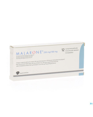 Malarone tabl 12 x 250 mg/100 mg