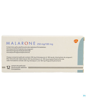 Malarone tabl 12 x 250 mg/100 mg