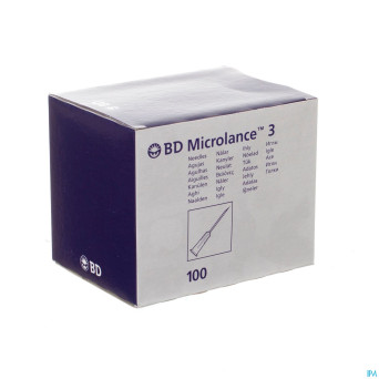 Bd microlance 3 aig.20g 1 iv 0,9x25mm jaune    100