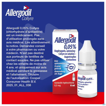 Allergodil collyre fl 6 ml