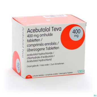 Acebutolol teva comp 100 x 400 mg
