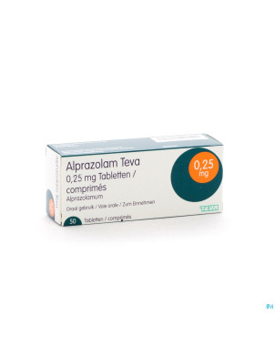 Alprazolam teva tabl 50 x 0,25 mg
