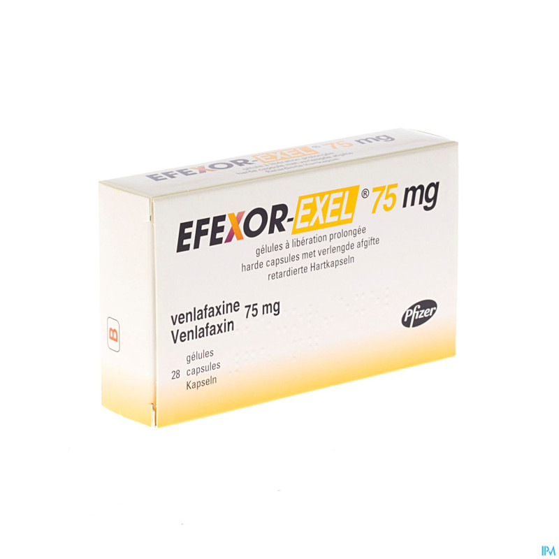 Efexor exel 75mg caps liberation prolonge 28