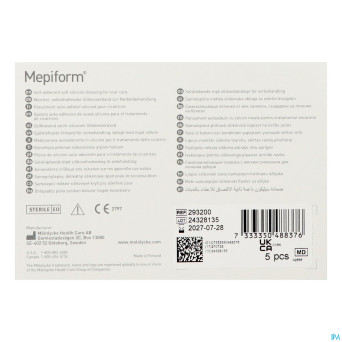Mepiform pans adh a/cicat. ster  5x 7,5cm 5 293200