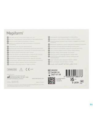 Mepiform pans adh a/cicat. ster  5x 7,5cm 5 293200