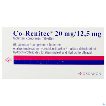 Co renitec comp 98 x 20 mg/12,5 mg