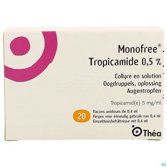 Monofree tropicamide 0,5% 20x0,4ml