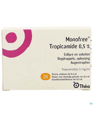 Monofree tropicamide 0,5% 20x0,4ml