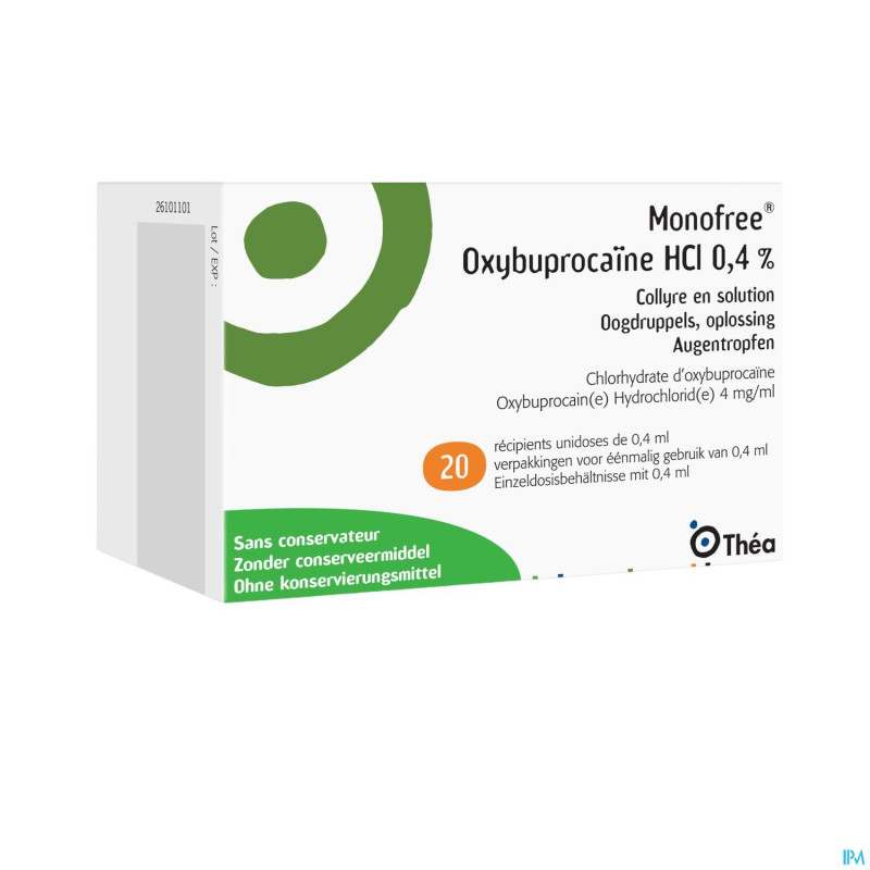 Monofree oxybuprocaine ud 20x0,4ml